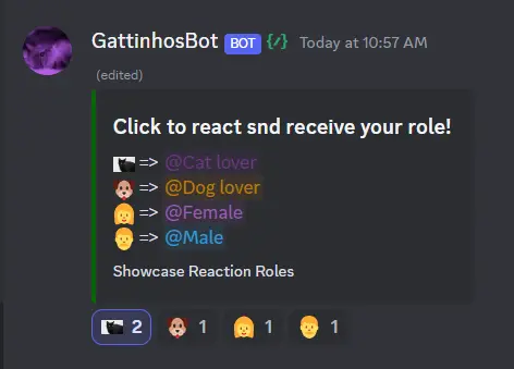 Reaction Roles System